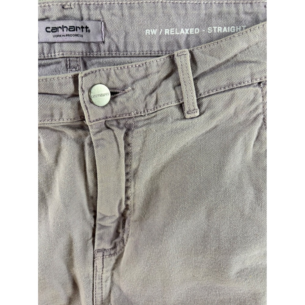 Carhartt WIP Relaxed Straight Carpenter Pants Mens 28x29 Gray Canvas Workwear - Picture 3 of 12